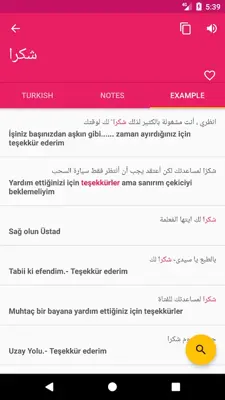 Arabic Turkish Dictionary android App screenshot 3