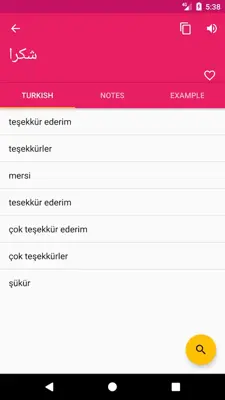 Arabic Turkish Dictionary android App screenshot 4